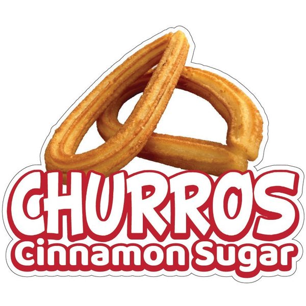 Signmission Churros Cinnamon Sugar Concession Stand Food Truck Sticker, 16" x 8", D-DC-16 Churros Cinnamon Sugar D-DC-16 Churros Cinnamon Sugar19